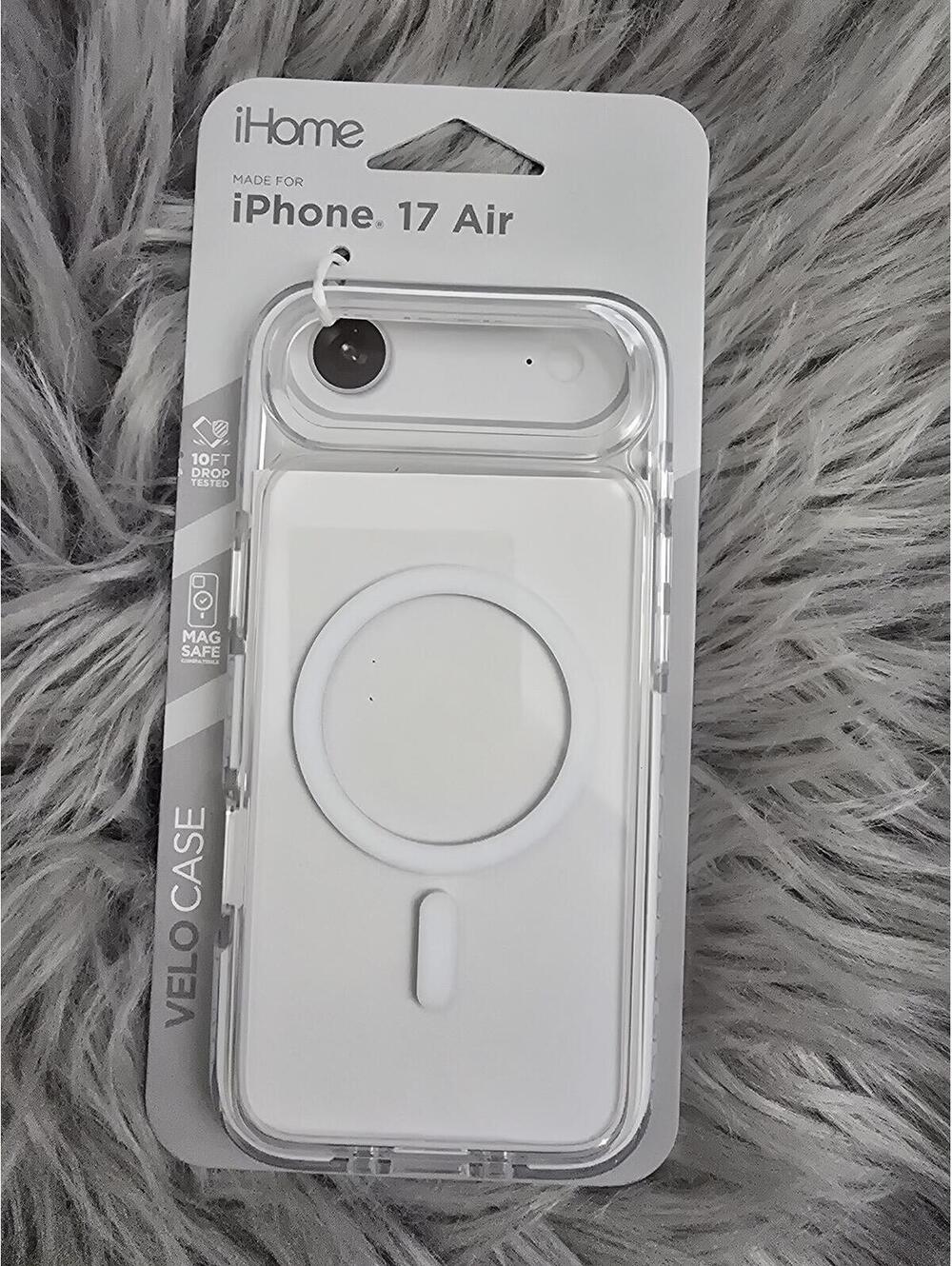 iHome Velo Case for iPhone 17 Air - Clear with White Magnetic Ring